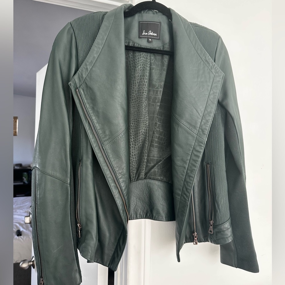 Sam Edelman authentic leather green jacket Size M